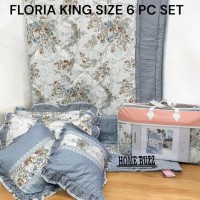 FLORIA KING SIZE 6 PC  COMFORTER SET BY HOME BUZZ  GLACE COTTON DESIGN 12