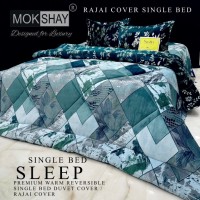  MOKSHAY  DESIGNED FOR LUXURY  1 SINGLE BED REVERSIBLE SUPERWARM COZY ZIPPER DUVET COVER|RAJAI COVER |DOUBLE PLY BLANKET 2