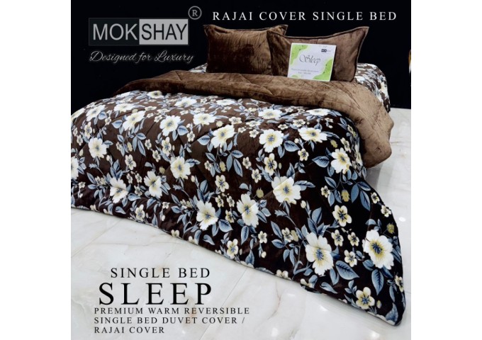  MOKSHAY  DESIGNED FOR LUXURY  1 SINGLE BED REVERSIBLE SUPERWARM COZY ZIPPER DUVET COVER|RAJAI COVER |DOUBLE PLY BLANKET 4