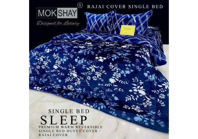  MOKSHAY  DESIGNED FOR LUXURY  1 SINGLE BED REVERSIBLE SUPERWARM COZY ZIPPER DUVET COVER|RAJAI COVER |DOUBLE PLY BLANKET 5