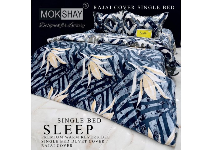  MOKSHAY  DESIGNED FOR LUXURY  1 SINGLE BED REVERSIBLE SUPERWARM COZY ZIPPER DUVET COVER|RAJAI COVER |DOUBLE PLY BLANKET 6