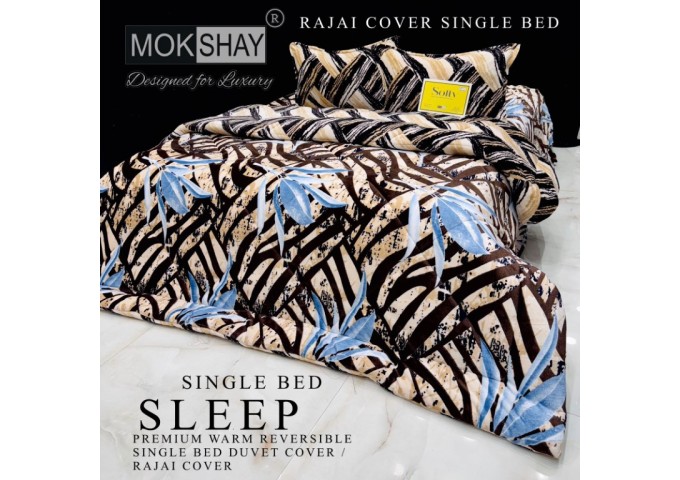  MOKSHAY  DESIGNED FOR LUXURY  1 SINGLE BED REVERSIBLE SUPERWARM COZY ZIPPER DUVET COVER|RAJAI COVER |DOUBLE PLY BLANKET 7