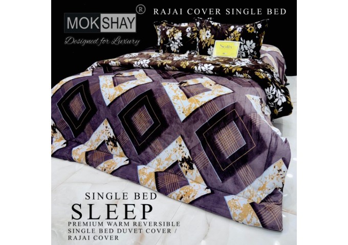  MOKSHAY  DESIGNED FOR LUXURY  1 SINGLE BED REVERSIBLE SUPERWARM COZY ZIPPER DUVET COVER|RAJAI COVER |DOUBLE PLY BLANKET 10