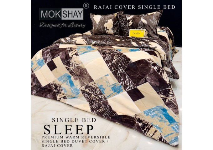  MOKSHAY  DESIGNED FOR LUXURY  1 SINGLE BED REVERSIBLE SUPERWARM COZY ZIPPER DUVET COVER|RAJAI COVER |DOUBLE PLY BLANKET 9