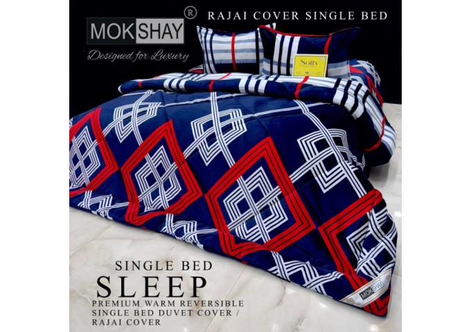  MOKSHAY  DESIGNED FOR LUXURY  1 SINGLE BED REVERSIBLE SUPERWARM COZY ZIPPER DUVET COVER|RAJAI COVER |DOUBLE PLY BLANKET 12