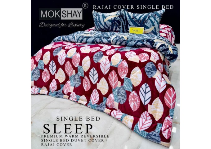  MOKSHAY  DESIGNED FOR LUXURY  1 SINGLE BED REVERSIBLE SUPERWARM COZY ZIPPER DUVET COVER|RAJAI COVER |DOUBLE PLY BLANKET 14