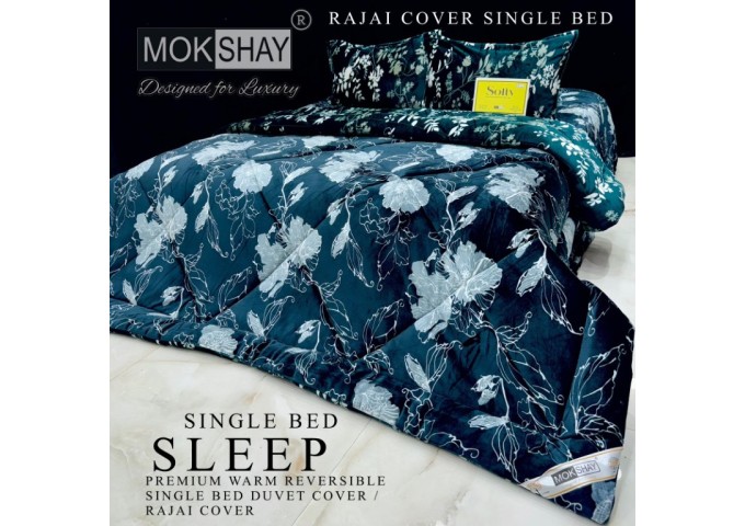  MOKSHAY  DESIGNED FOR LUXURY  1 SINGLE BED REVERSIBLE SUPERWARM COZY ZIPPER DUVET COVER|RAJAI COVER |DOUBLE PLY BLANKET 15