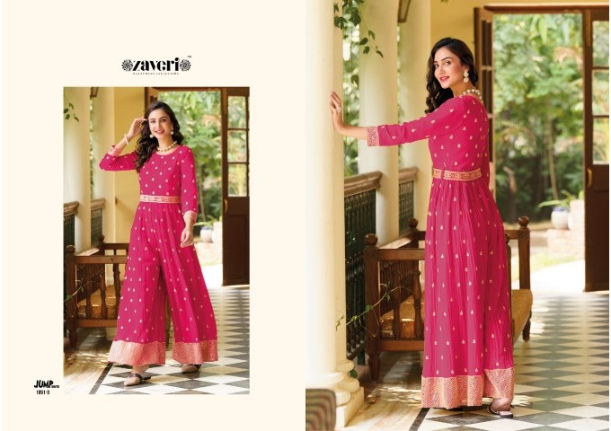 ZAVERI WOMAN BEAUTY NEW COLLECTION  JUMPSUIT HIT DESIGN PINK