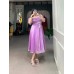 Burberry Silk Short Gowns Frocks Purple