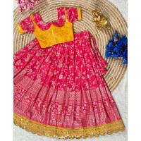 Beautifully Stitched Lehenga Choli For Mother-Daughters Combo 1