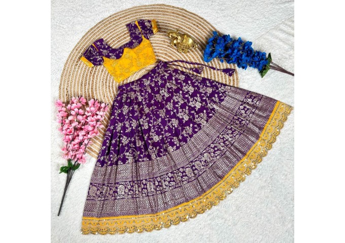 Beautifully  Stitched Lehenga Choli For Mother-Daughters Combo 2