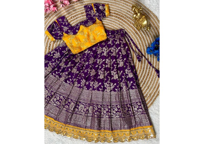 Beautifully Stitched Lehenga Choli For Mother-Daughters Combo 7