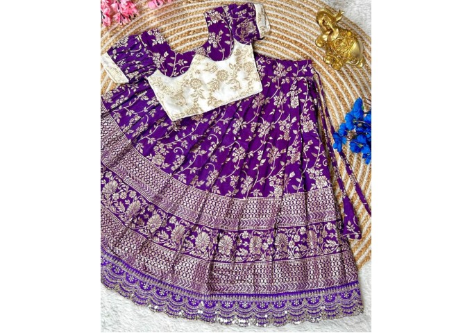 Beautifully Stitched Lehenga Choli For Mother-Daughters Combo 9