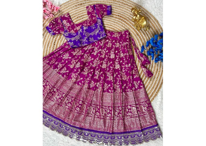 Beautifully Stitched Lehenga Choli For Mother-Daughters Combo 10