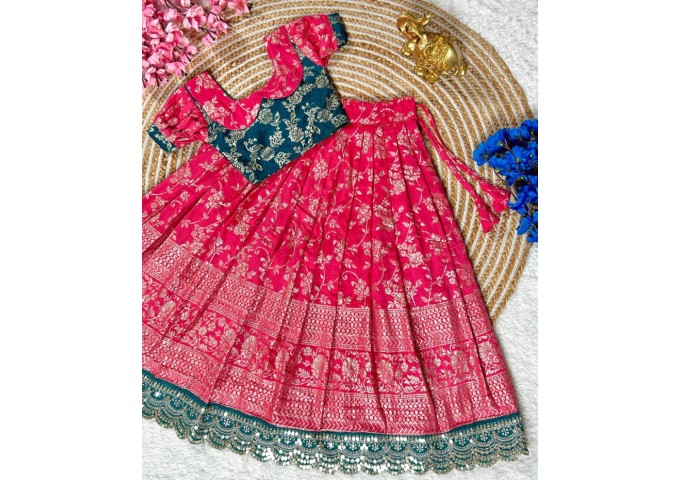 Beautifully Stitched Lehenga Choli For Mother-Daughters Combo12