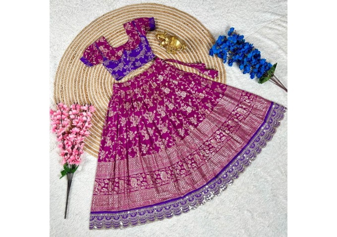 Beautifully Stitched Lehenga Choli For Mother-Daughters Combo 14