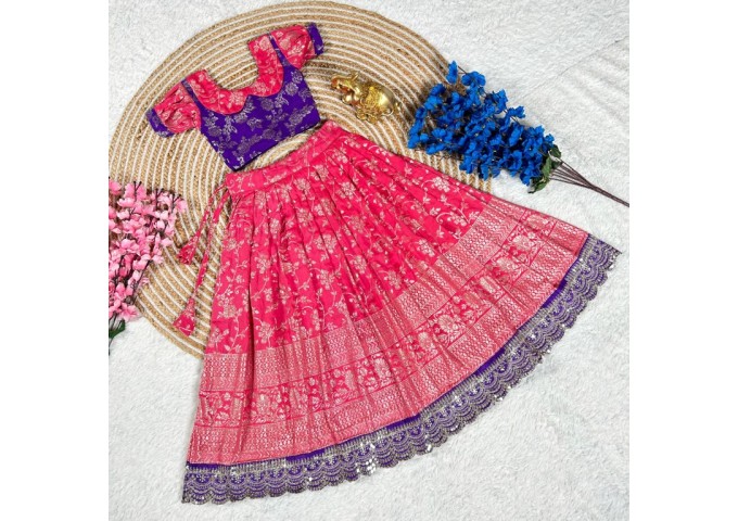 Beautifully Stitched Lehenga Choli For Mother-Daughters Combo 15