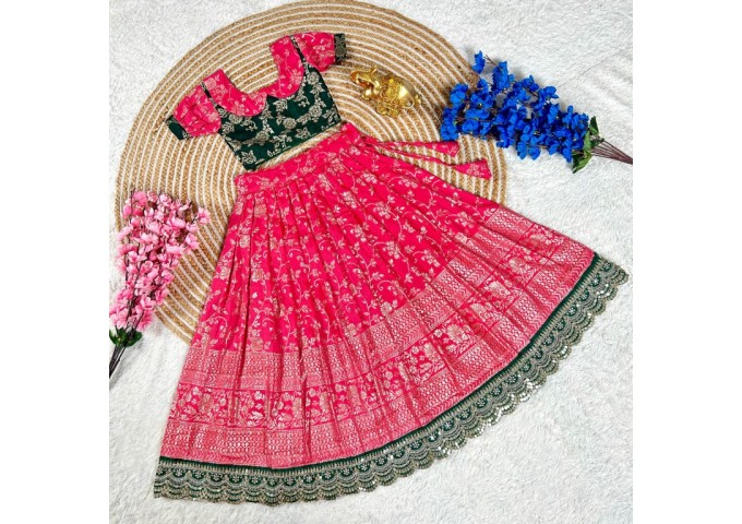 Beautifully Stitched Lehenga Choli For Mother-Daughters Combo 16