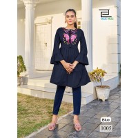 Poppins Western Tops with Fancy Embroidery Work Black