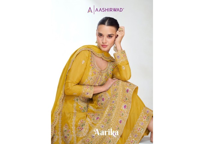 AASHIRWAD CREATION PRESENT NEW FREE SIZE STITCHED AARIKA PLAZZO SUIT