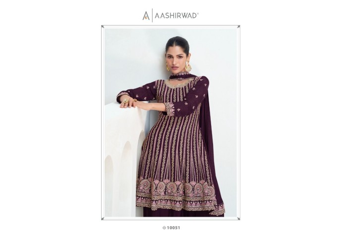 AASHIRWAD CREATION PRESENT NEW FREE SIZE STITCHED AARIKA PLAZZO SUIT