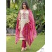 Mitoo  3 pcs kurti set Viscose Weaving Thread & Handwork Kurti Pink"|White