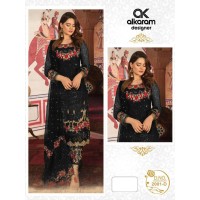 Alkaram DN 2001 Heavy Georgette with Heavy Embroidery and Sequence work Palazzo Suit Black