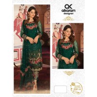 Alkaram DN 2001 Heavy Georgette with Heavy Embroidery and Sequence work Palazzo Suit Green