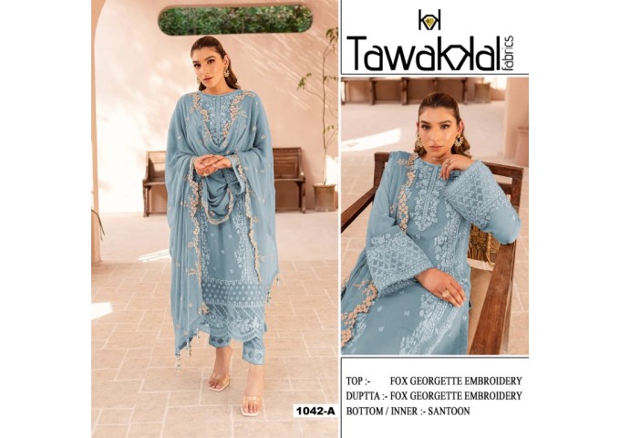 Tawaklal Heavy Fox Georgette With Heavy Embroidery DN 1042 Suit