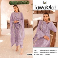 Tawaklal Heavy Fox Georgette With Heavy Embroidery DN 1042 Suit Light Purple