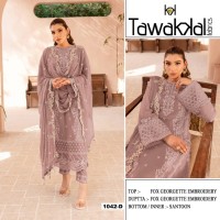 Tawaklal Heavy Fox Georgette With Heavy Embroidery DN 1042 Suit Light Brown