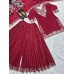 LFH ND DN 5023 Pure Heavy Chinnon Silk With Heavy Embroidery Coding Sequence Work With Full Embroidery Sleeve Suit Red