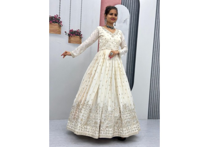 LFH DN PF DN 07 Designer Gown With Embroidery Work