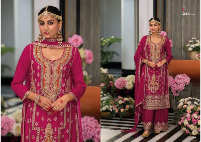 Sakhi  Salwar Kameez heavy Chinon with embroidery work Pink