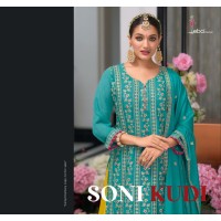 Soni Kudi  Salwar Kameez heavy Chinon with embroidery work Sky Blue