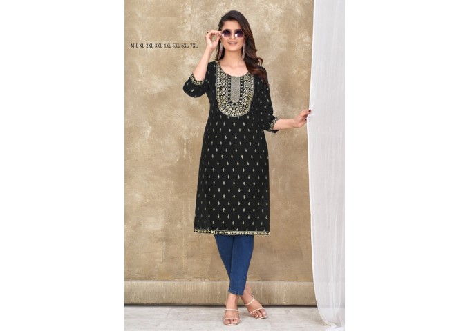 Teerthi Magic Slub Kurtis With Fancy Embroidery Work Dark Green