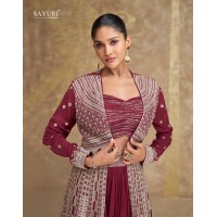 Sayuri Designer Tyohaar Gown Maroon