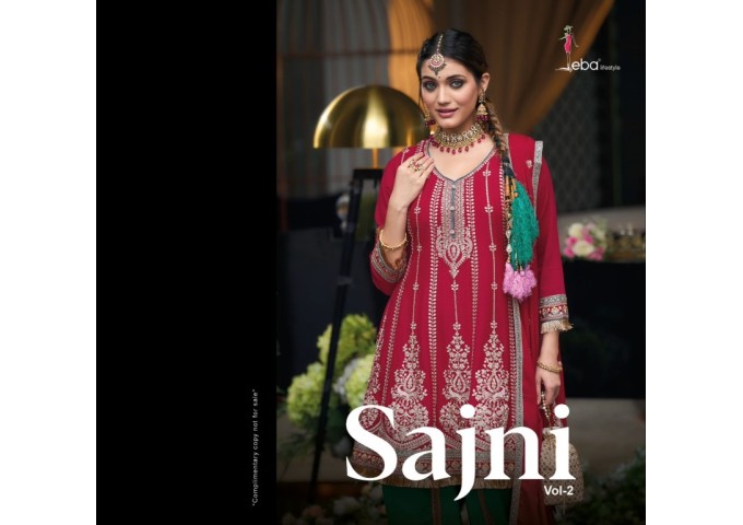 Sajni Yasmine Vol-2 Salwar Kameez heavy Chinon with embroidery work Pink