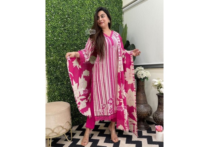 New Heavy Designer  Heavy Embroidery Nack Suit Set  Pink