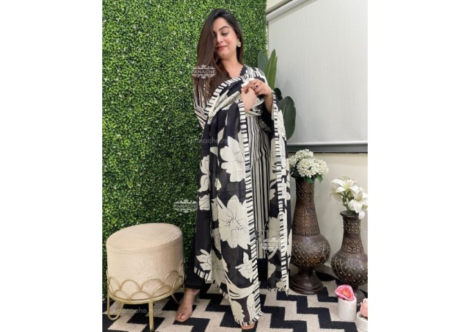 New Heavy Designer  Heavy Embroidery Nack Suit Set  Black