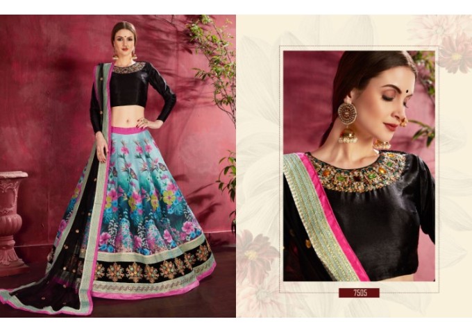 Floral Lehengha Choly Semi-Stitched Lehenga Choli with Dupatta Collection 