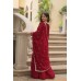 LFH LW Dn 9195 Faux Blooming With Sequins-Multi & Zari Embroidered Work Gown Maroon