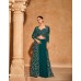 SAYURI DESIGNER PRESENT MERAKI  WESTERN WEAR  REAL GEROGETTE EMBROIDERED GOWN GREEN