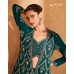 SAYURI DESIGNER PRESENT MERAKI  WESTERN WEAR  REAL GEROGETTE EMBROIDERED GOWN GREEN