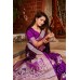 Parinay Kanjivaram Soft Satin Silk Saree Purple