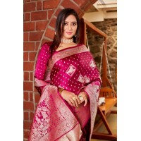 Parinay Kanjivaram Soft Satin Silk Saree Pink