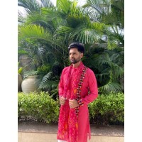 Navratri Special Mens Kurta Pajama With Duppata Pink