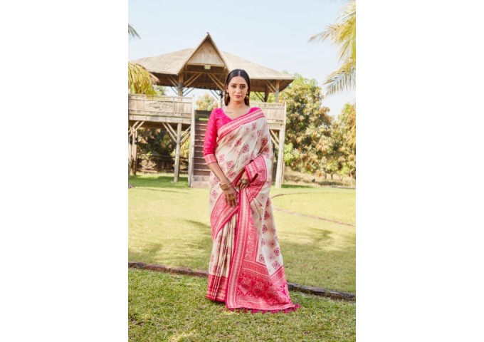 Sadhana Pure Kanjivaram Soft Silk Saree Pink