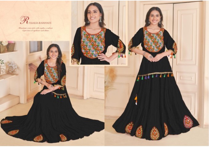 Navratri collection Tops and Skirt Gamthi and Mirror Work Black