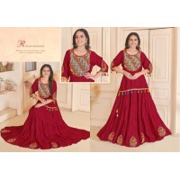 Navratri collection Tops and Skirt Gamthi and Mirror Work Red